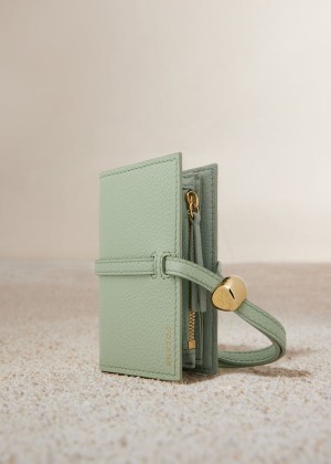 Polène Kayé Card Holder Edition Textured Duo Fresh Almond | SN-PLN365075