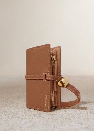 Polène Kayé Card Holder Edition Textured Duo Camel | SN-PLN365077