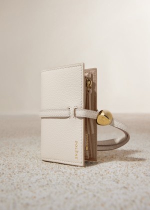 Polène Kayé Card Holder Edition Textured Duo Chalk | SN-PLN365078