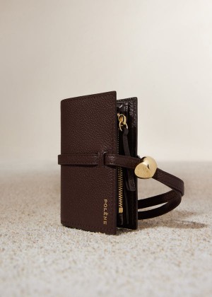 Polène Kayé Card Holder Edition Textured Duo Sandalwood | SN-PLN365079