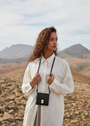 Polène Numéro Sept Crossbody Wallet μαυρα | SN-PLN364856