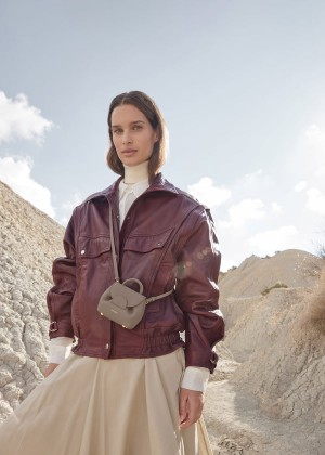 Polène Numéro Un Micro Edition Textured Taupe | SN-PLN365032