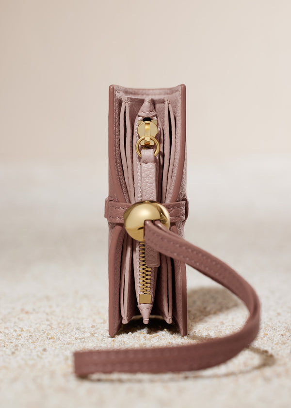 Polène Kayé Card Holder Edition Textured Duo Blush | SN-PLN365074