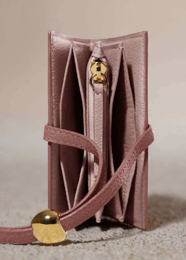 Polène Kayé Card Holder Edition Textured Duo Blush | SN-PLN365074