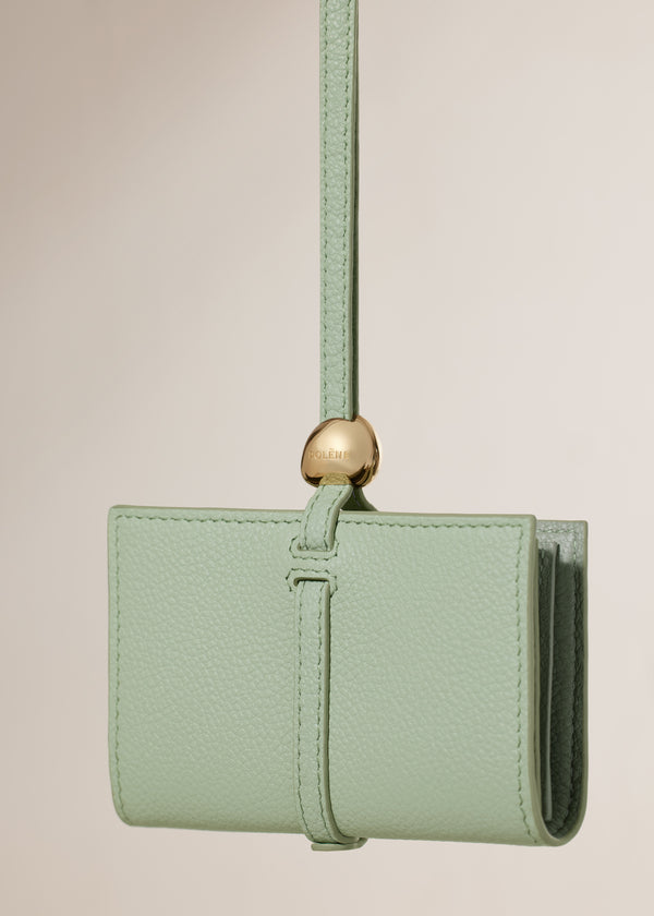 Polène Kayé Card Holder Edition Textured Duo Fresh Almond | SN-PLN365075