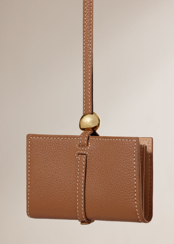 Polène Kayé Card Holder Edition Textured Duo Camel | SN-PLN365077