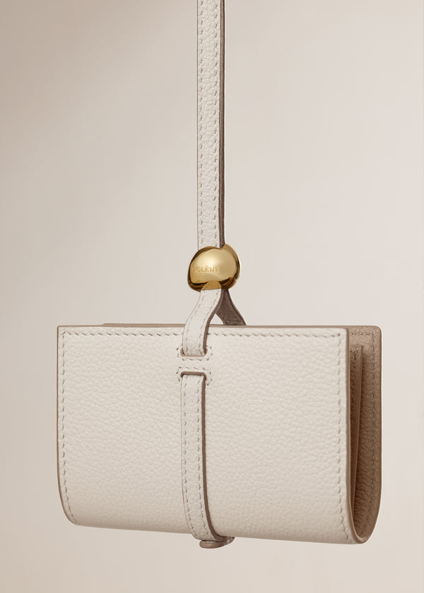 Polène Kayé Card Holder Edition Textured Duo Chalk | SN-PLN365078