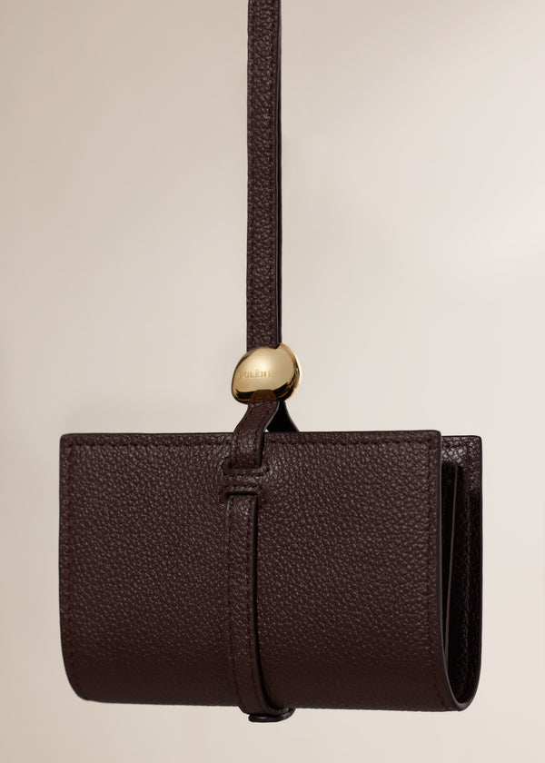 Polène Kayé Card Holder Edition Textured Duo Sandalwood | SN-PLN365079