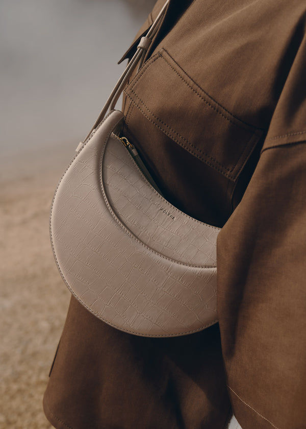 Polène Numéro Dix Edition Crocodile Nubuck Taupe | SN-PLN364910