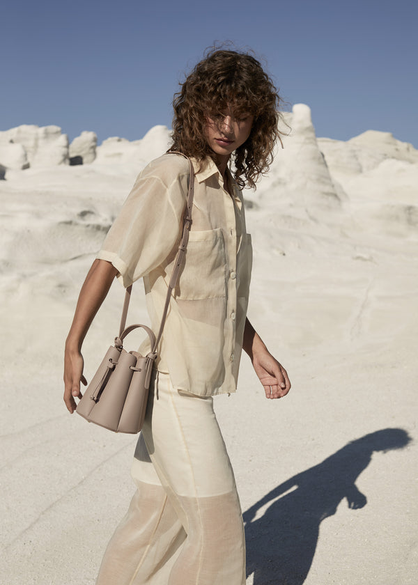 Polène Numéro Huit Mini Edition Textured Taupe | SN-PLN364884