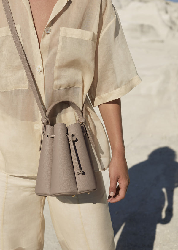 Polène Numéro Huit Mini Edition Textured Taupe | SN-PLN364884