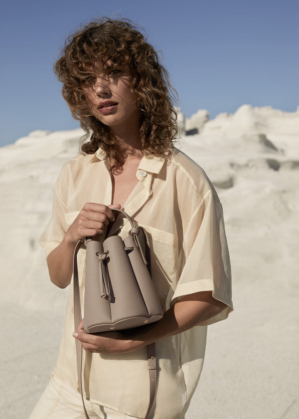 Polène Numéro Huit Mini Edition Textured Taupe | SN-PLN364884