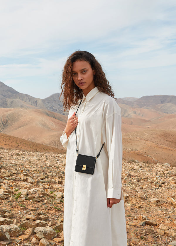 Polène Numéro Sept Crossbody Wallet μαυρα | SN-PLN365054
