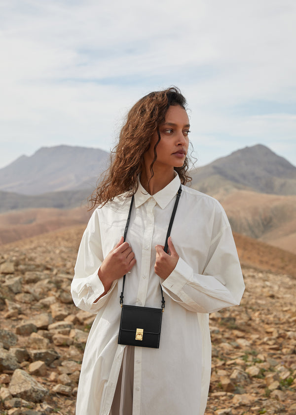 Polène Numéro Sept Crossbody Wallet μαυρα | SN-PLN365054