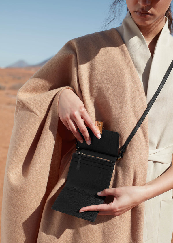 Polène Numéro Sept Crossbody Wallet μαυρα | SN-PLN365061