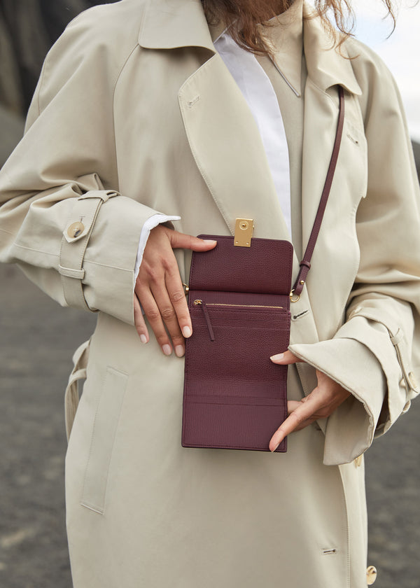 Polène Numéro Sept Crossbody Wallet μπορντο | SN-PLN364843