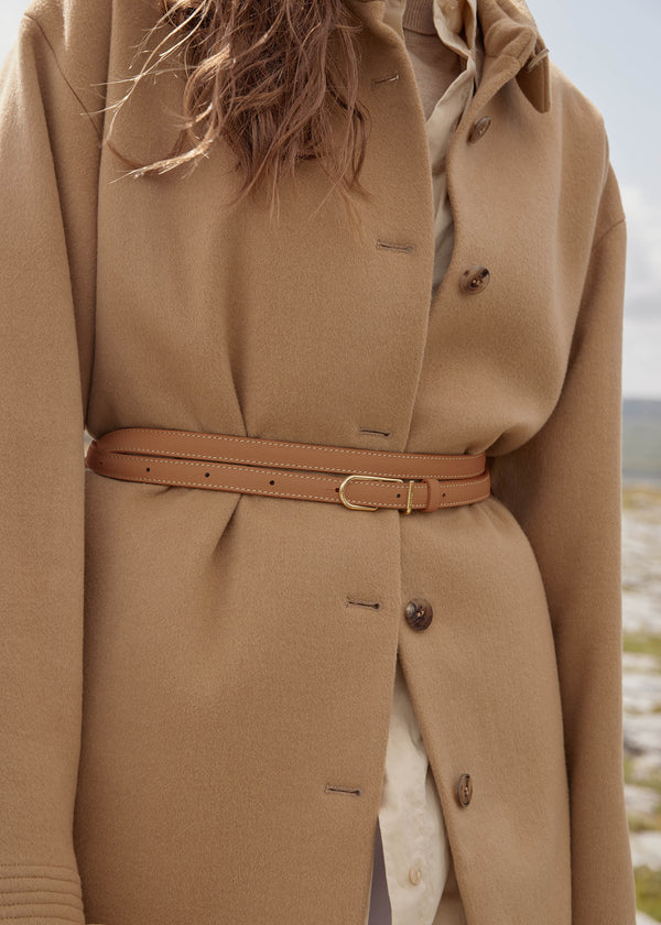 Polène Thin Umi Belt Edition Textured Camel | SN-PLN365066
